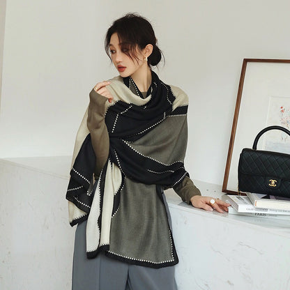 Women's Cotton Linen Fashionable Silk Travel Cloak Outdoor Scarfs