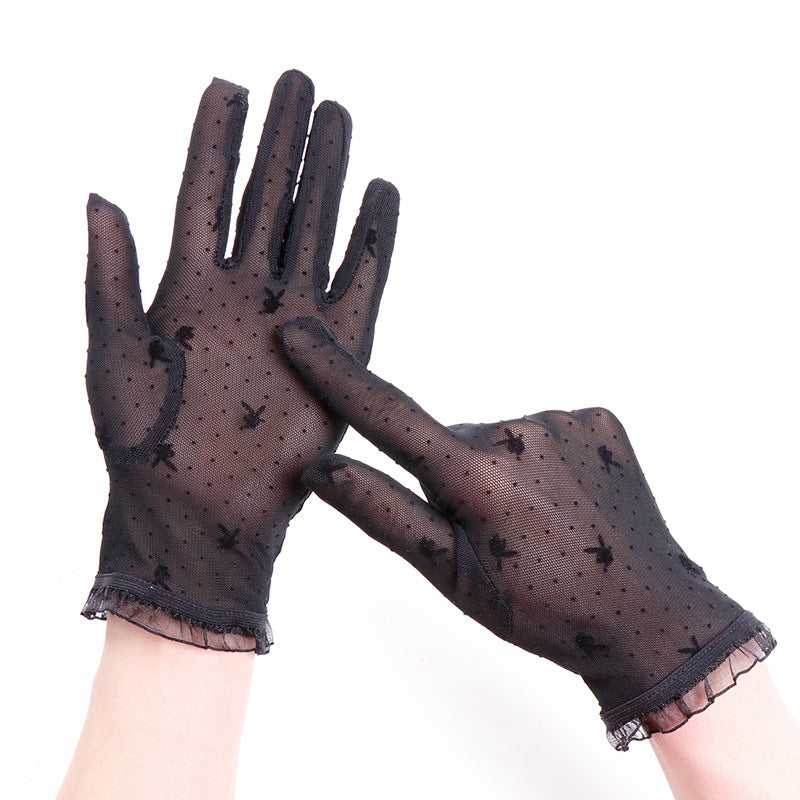 Women's Lace Elegant Sexy Short Summer Breathable Mesh Gloves