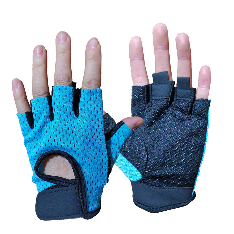 Women's & Men's Half Finger Fitness Mesh Breathable Outdoor Gloves