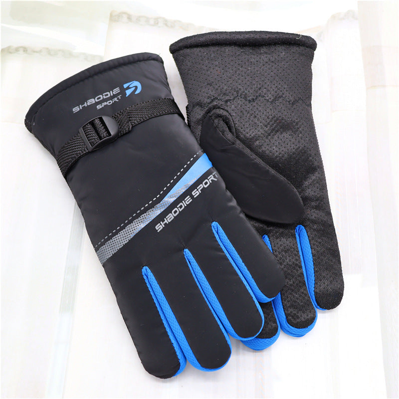 Men's Large Cotton Cycling Thickened Cold Protection Warm Gloves