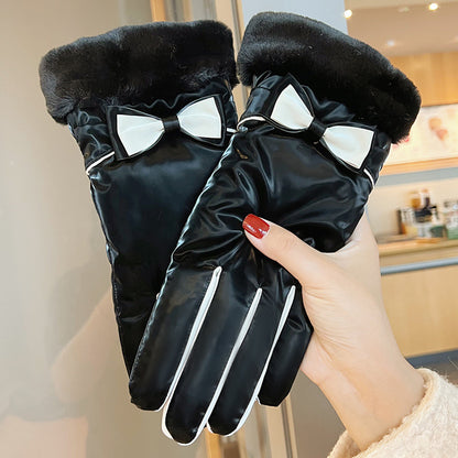 Women's For Winter Fleece-lined Thick Suede Touch Gloves