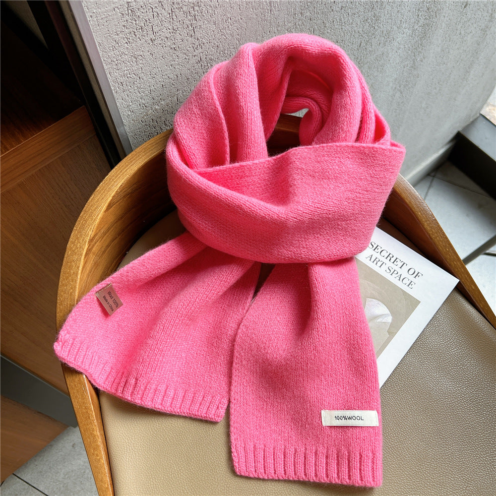 Women's Small Solid Color Knitted Wool For Scarfs