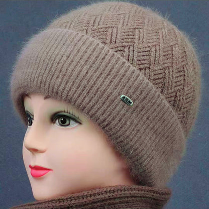 Women's Woolen Fleece-lined Thickened Mom Style Hat Warm Hats & Caps