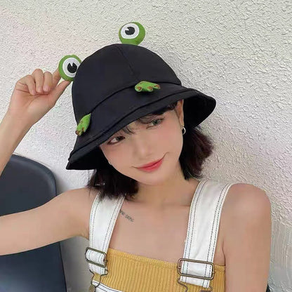 Little Frog Bucket Hat Female Summer Sun Protection Kids' Headwear