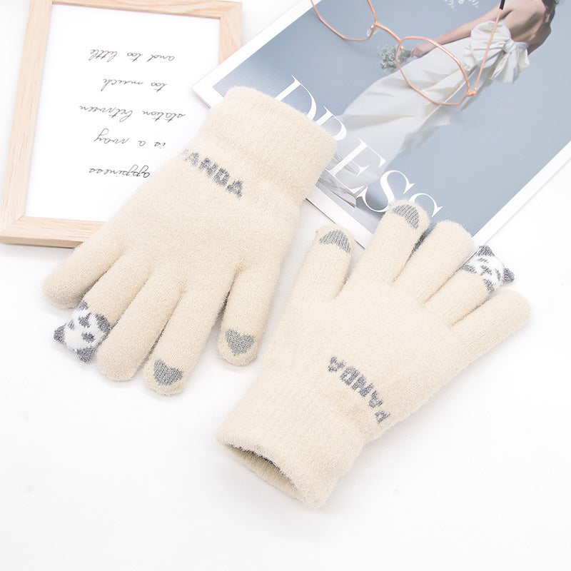 Women's Korean Minority Simple Solid Color Sweet Girly Gloves