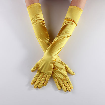 Women's Satin Stretch Halloween Sexy Dinner Show Gloves