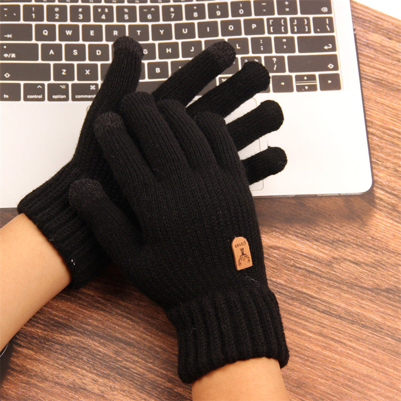 Men's Knitted Knitting Wool Winter Touch Screen Gloves