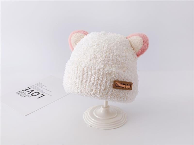 Korean Style Boys Plush Bonnet Knitted Kids' Headwear