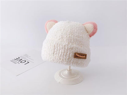 Korean Style Boys Plush Bonnet Knitted Kids' Headwear