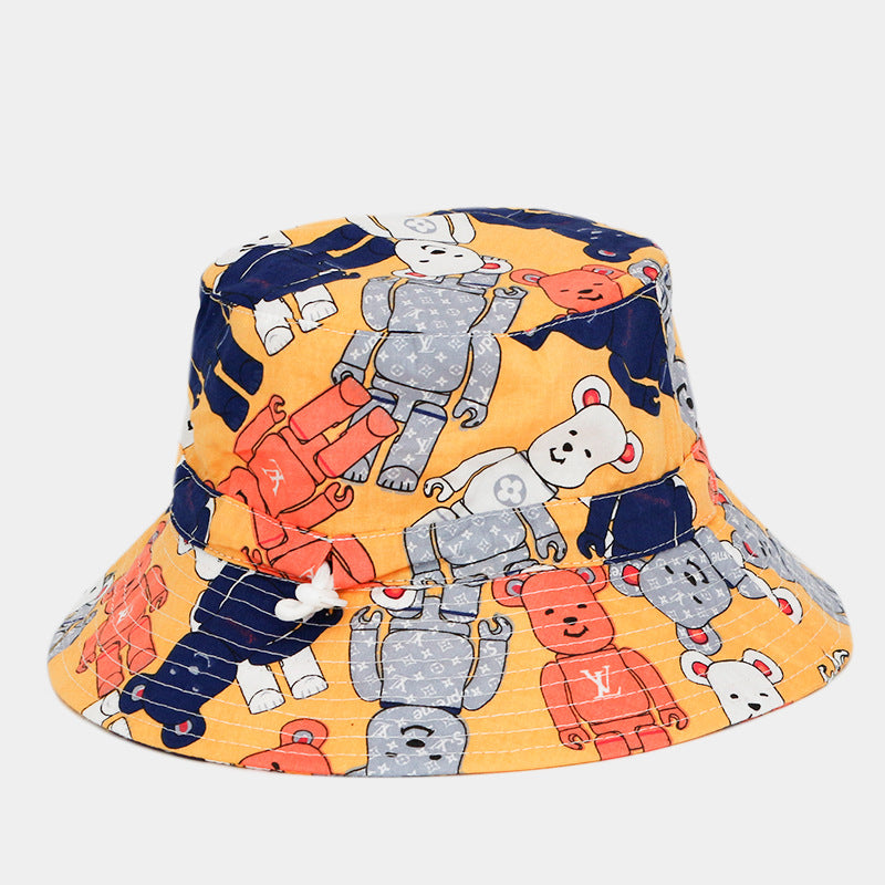 Children's Hat Boys Creative Cartoon Printing Bucket Kids' Headwear