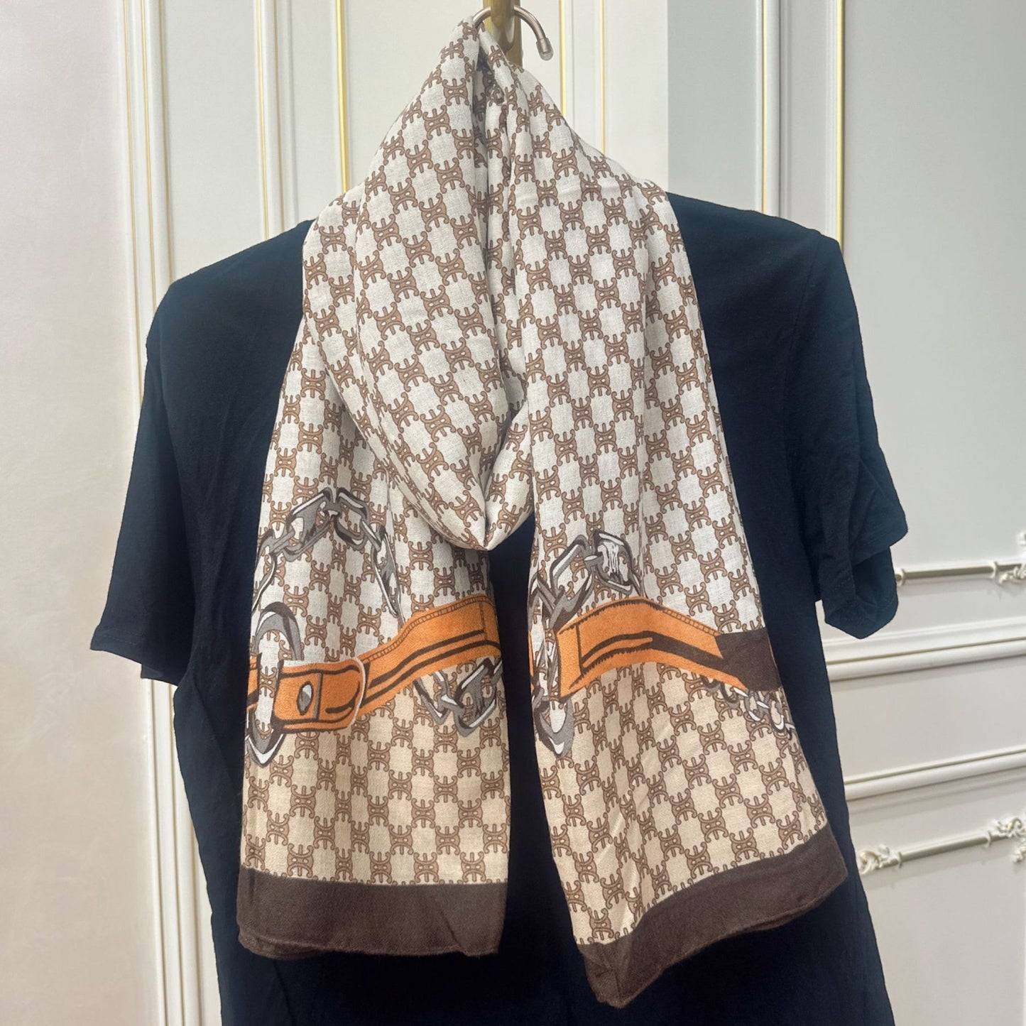 Women's Live Printed Cotton Linen Warm Outer Scarfs