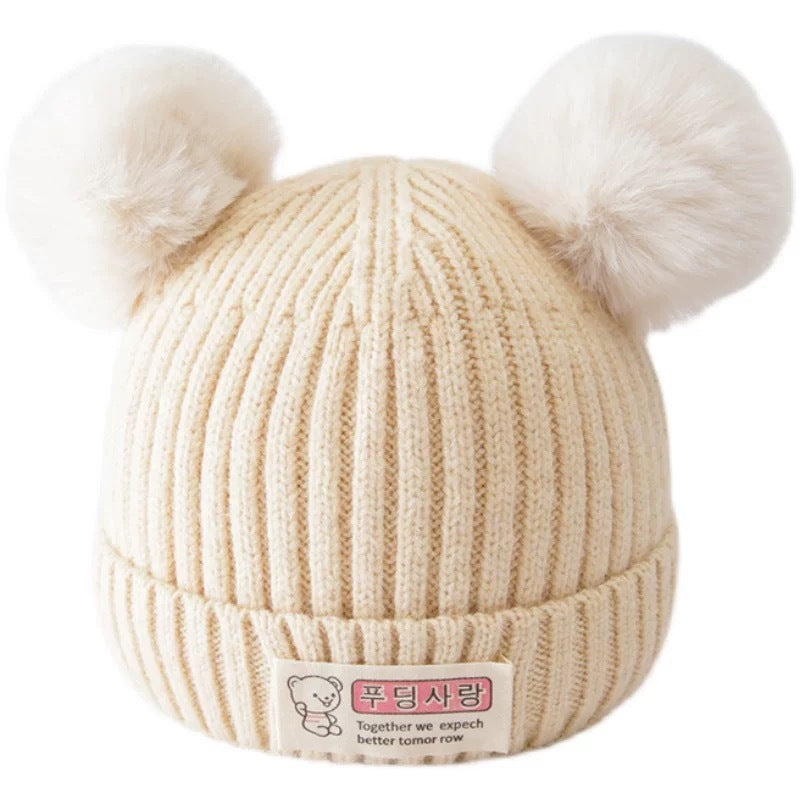 Boy Woolen Knitted Hat Cotton Inner Kids' Headwear