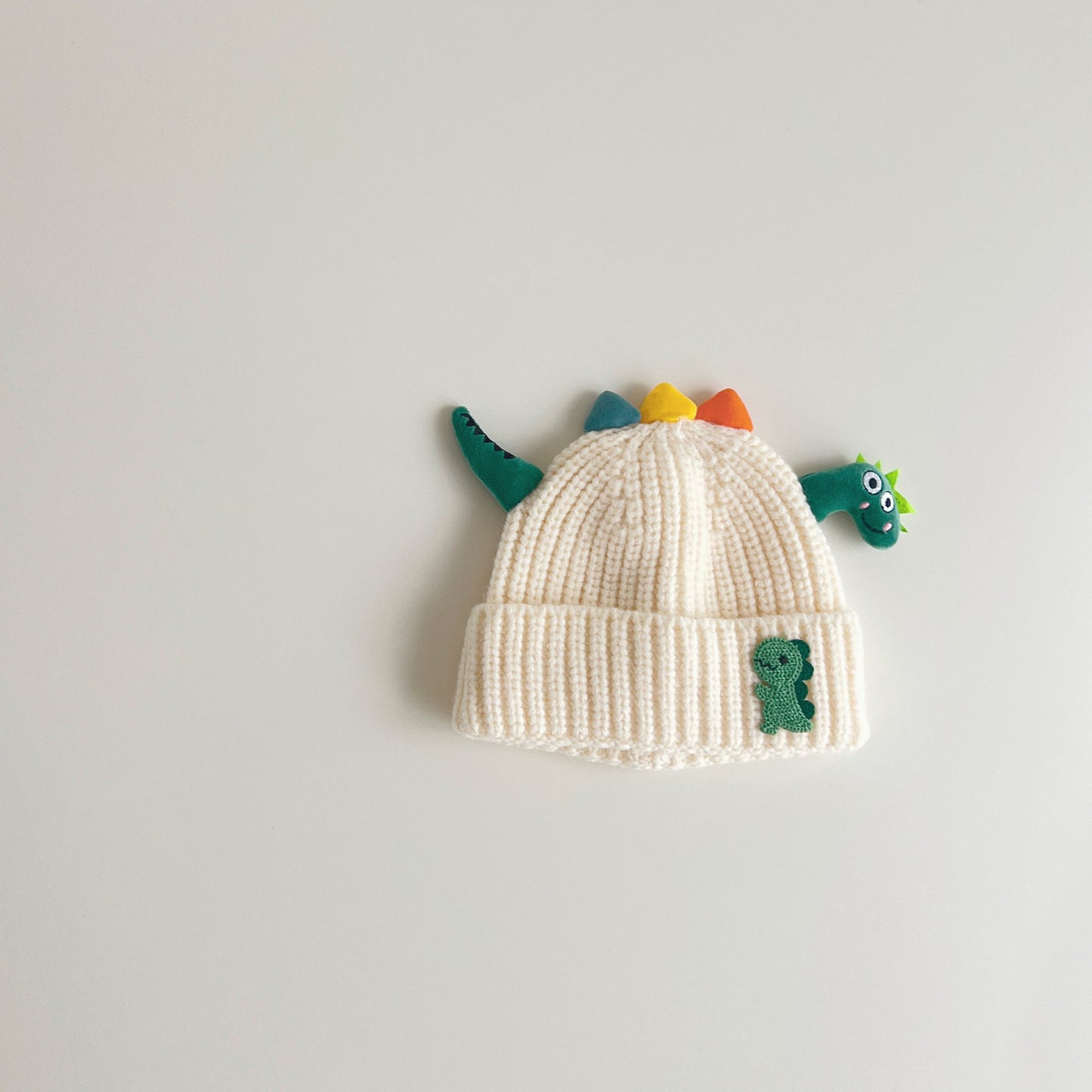 Hat Cartoon Dinosaur Sleeve Knitted Woolen Kids' Headwear