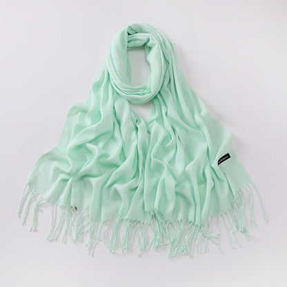 Imitation Cashmere Solid Color Long Warm Scarfs