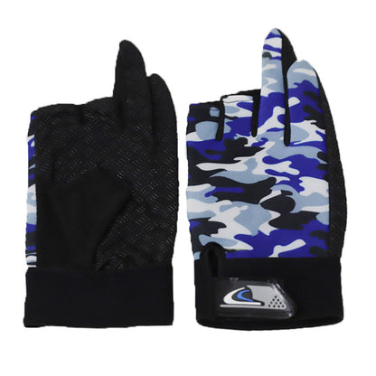 Men's Fishing Printed Dew Three Fingers Spring Gloves