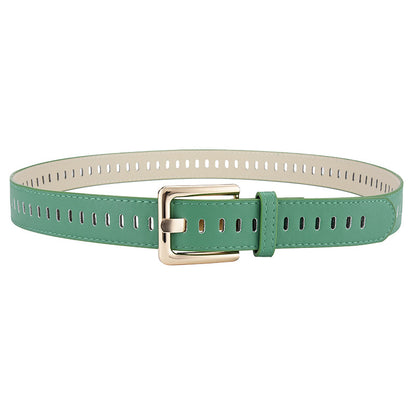 Women's Full Hole Decorative Pin Buckle Wide Belts