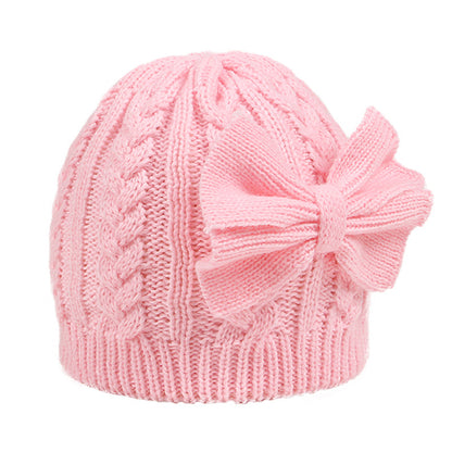 Children's Sweet Bowknot Hat Winter Warm Kids' Headwear