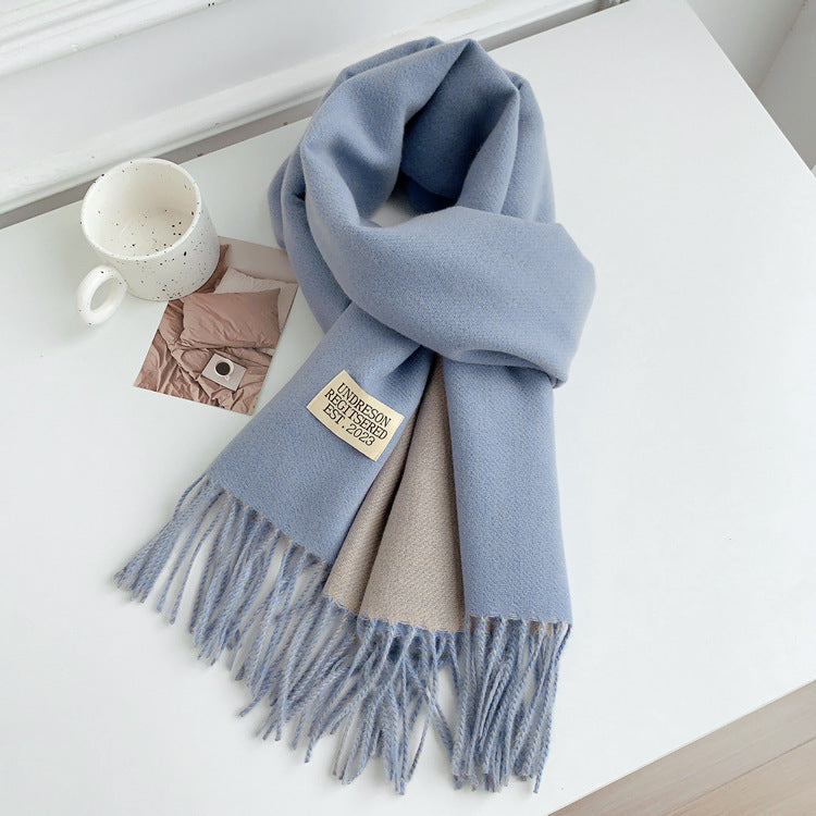 Women's Korean Style Double-sided Long Warm Fashionable Scarfs