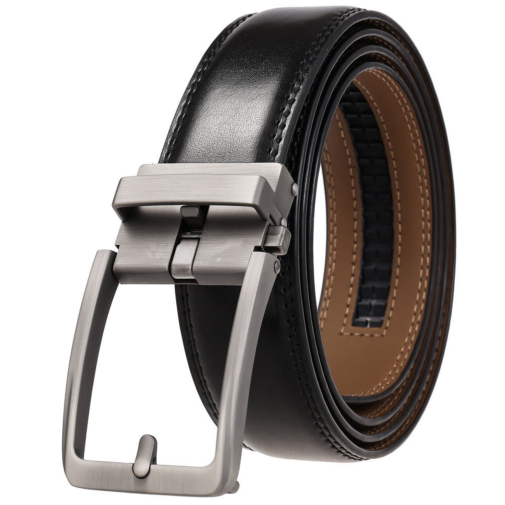 Men's Creative Automatic Buckle Split Leather Belts