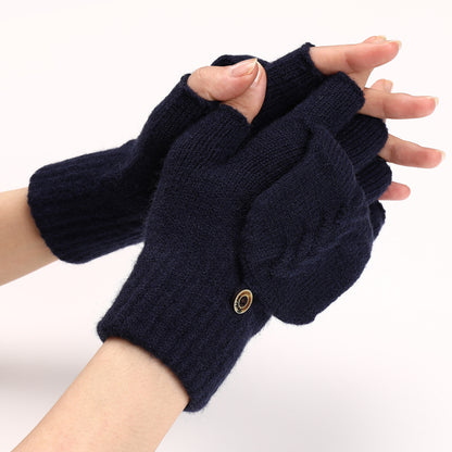 Women's & Men's Finger Wool Keep Warm Writing Open Gloves