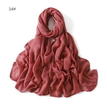 Wide Brim Thin Modal Monochrome Rayon Breathable Shawl Cotton Scarfs