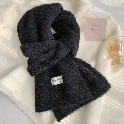 Solid Color Female Winter Versatile Knitted Scarfs