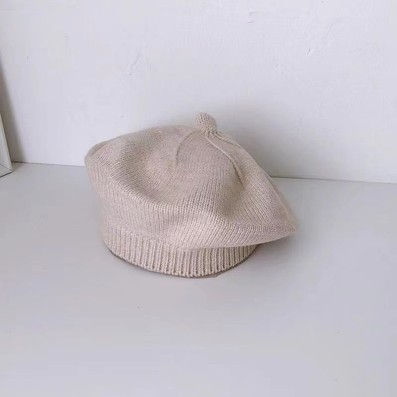 Thin Beret Boys Woolen Knitted Solid Color Kids' Headwear