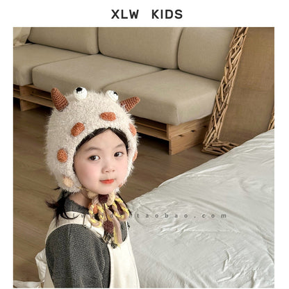 Children's Knitted Hat Cartoon Funny Wool Keep Kids' Headwear