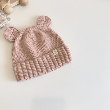 Knitted Woolen Boy Bear Super Cute Kids' Headwear