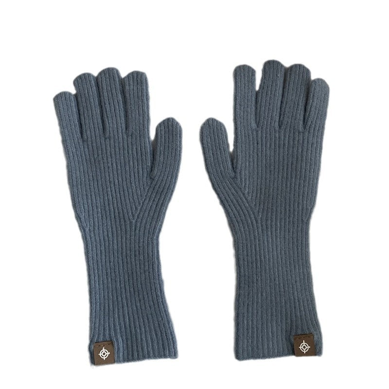 Women's & Men's Color Winter Outdoor Riding Warm Five Finger Gloves