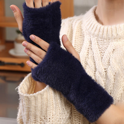 Knitted Female Open Touch Screen Wristband Gloves