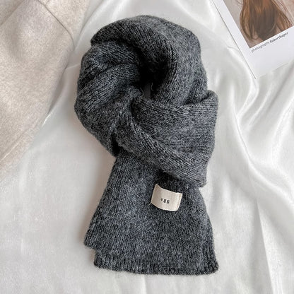 Mohair Clip Flower Female Winter Soft Glutinous Wool Scarfs