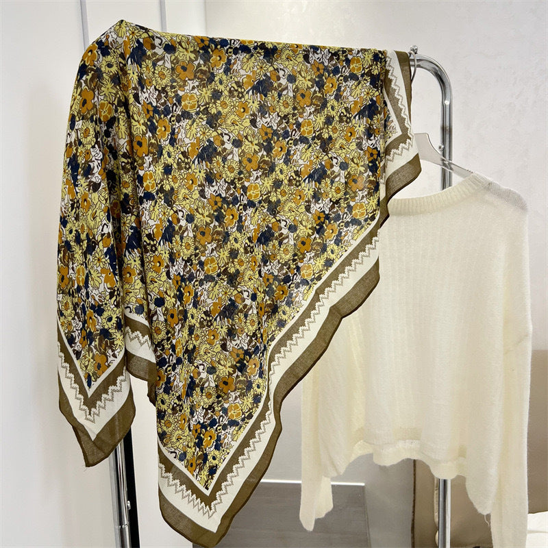 Korean Style Cotton Linen Thin Cape Scarfs