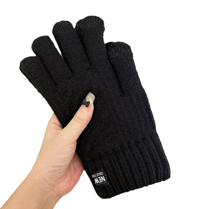 Men's Double Layer Knitting Wool Winter Cold Protection Gloves