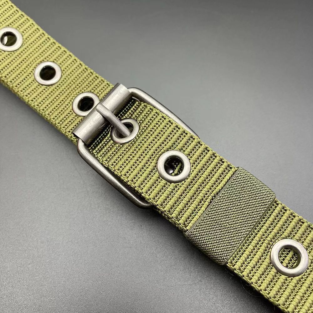 Men's Korean Style Nylon Waistband Military Training Pin Belts