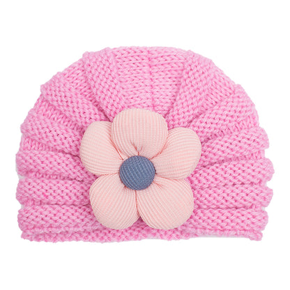 Children's Winter Warm Flower Knitted Hat Multicolor Kids' Headwear