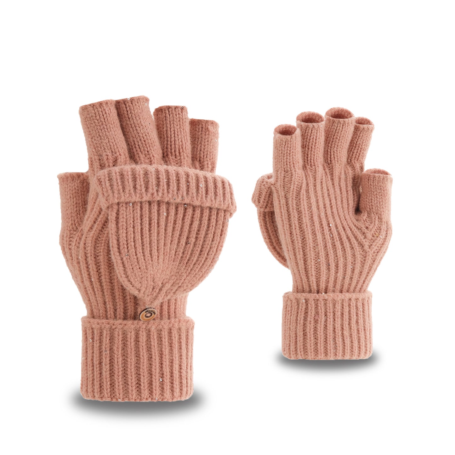 Women's & Men's Winter Half Finger Flip Knitted Thickened Warm Wool Gloves