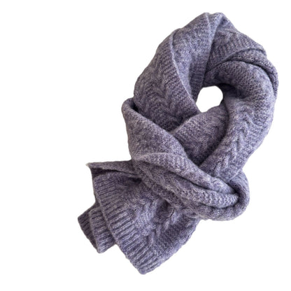 Women's & Men's Plain Clip Flower Knitted Pure Color Scarfs