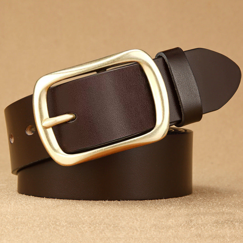 Men's Leather Casual Business Simplicity Cowhide Medium Belts