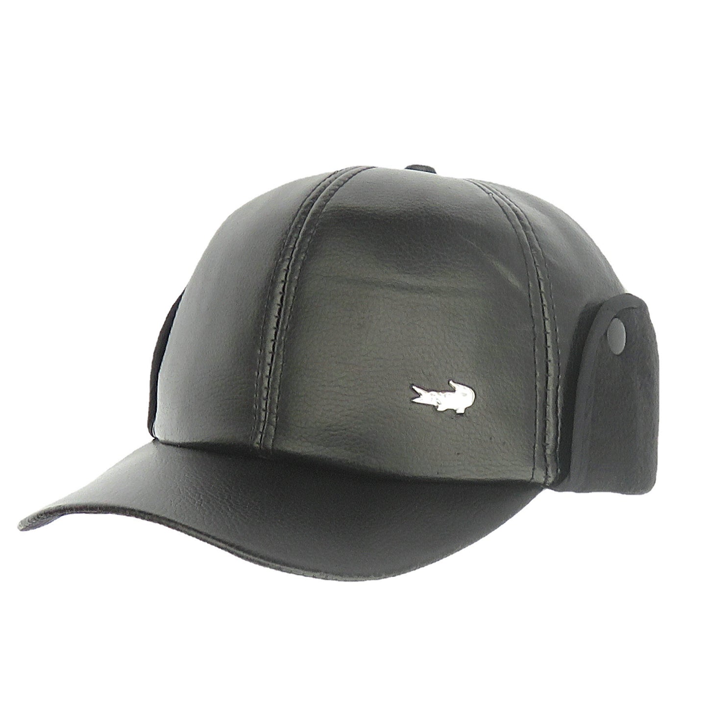 Men's Leather Hat Earflaps Warm Peaked Simple Hats & Caps