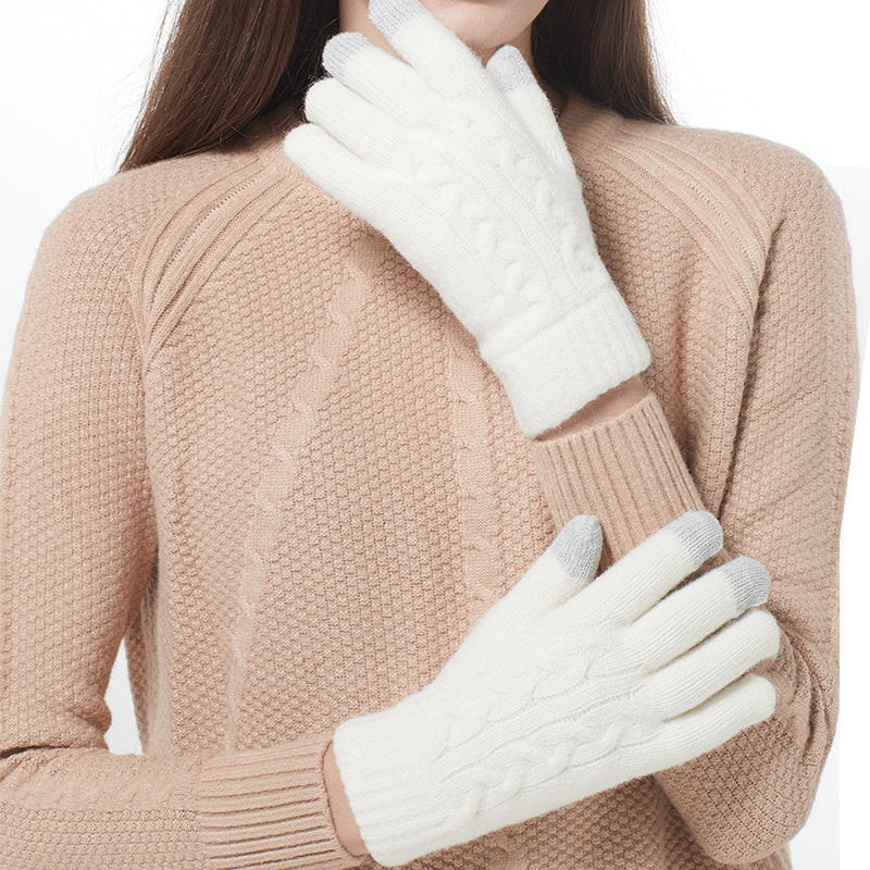 Women's & Men's Winter Warm Touch Screen Knitted Wool Gloves