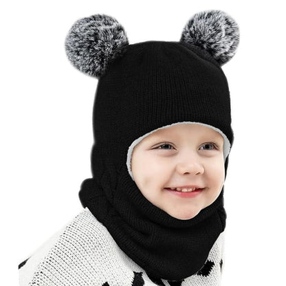 Children's Earflaps Slipover Boys Knitted Wool Hooded Kids' Headwear