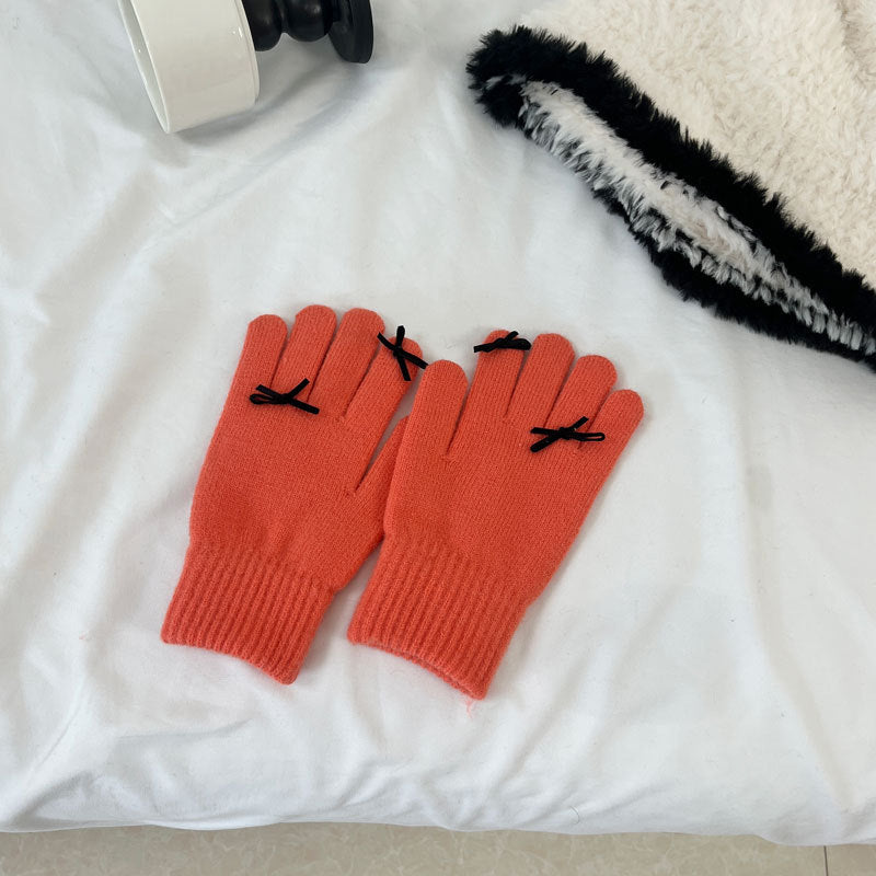 Cute Bear Five Finger Knitted Touch Screen Keep Gloves