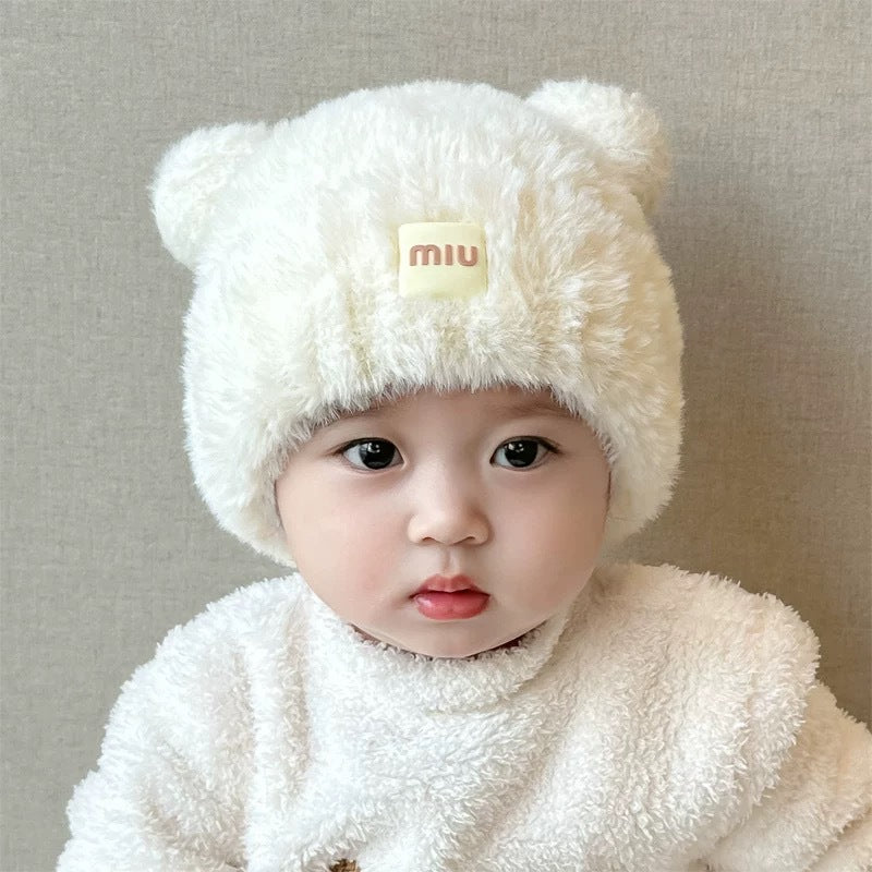 Winter Korean Style Boys Plush Bonnet Knitted Kids' Headwear