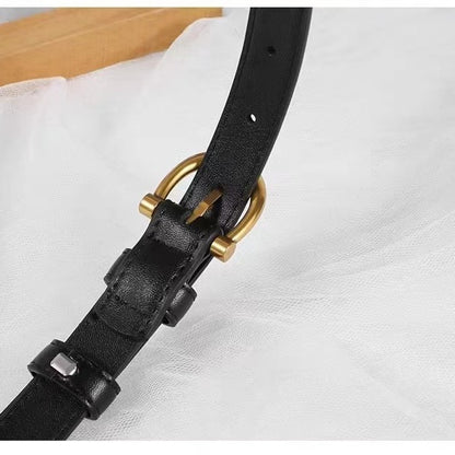 Ornament Genuine Leather Thin Pin Buckle Belts