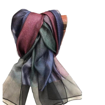 Women's Emulation Silk Fashion Mid-length Gradient Color Scarfs