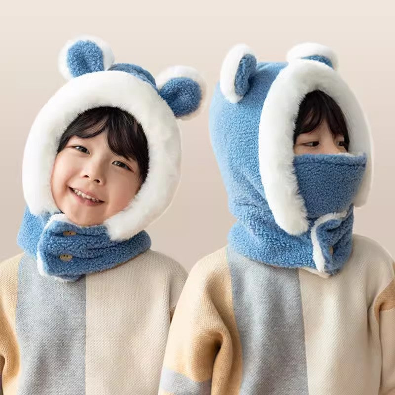 Children's Winter Boys Windproof Warm Plush Bonnet Kids' Headwear