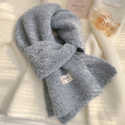 Solid Color Female Winter Versatile Knitted Scarfs