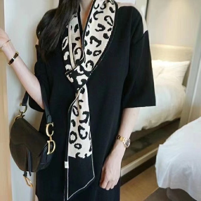 Women's Knitted Bevel Small Korean Fashion Geometric Scarfs