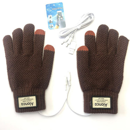 Men's Electric Heating Hand Warming Woven Gloves